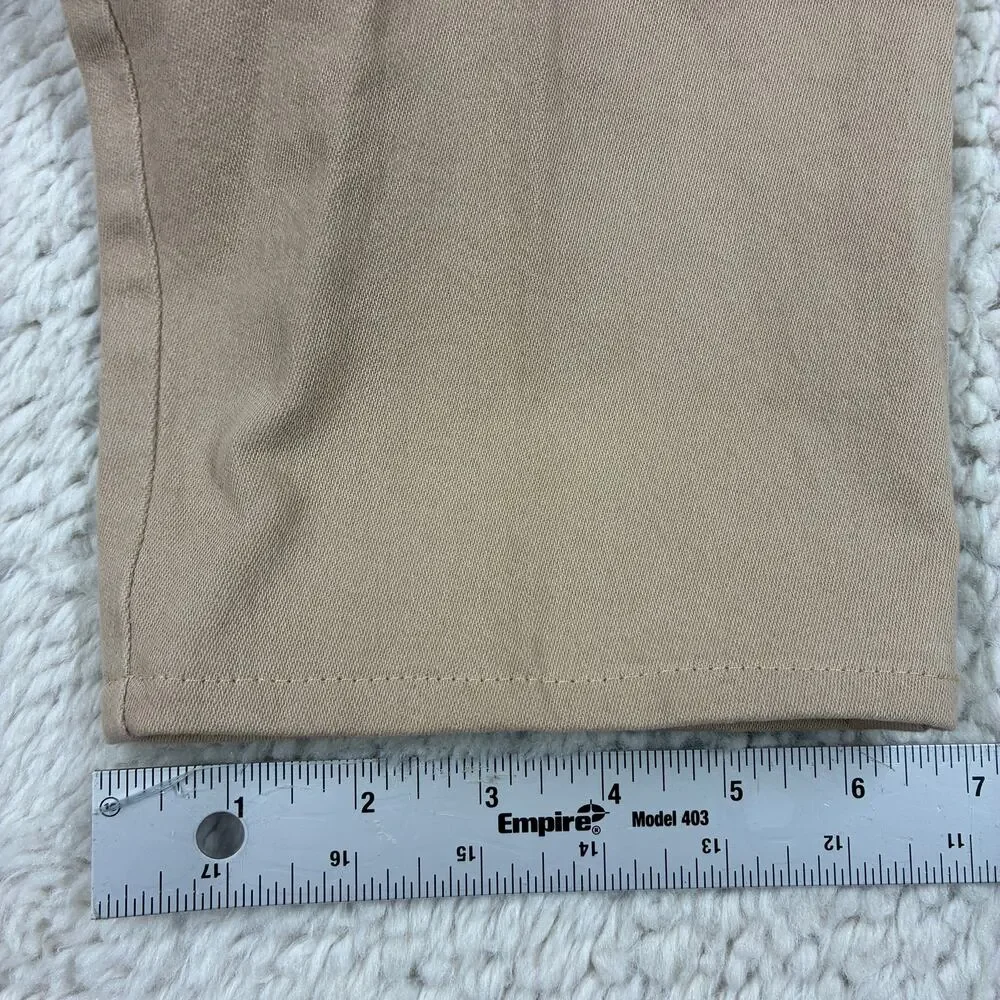Eileen Fisher Ankle Pants Womens XS Tan Elastic Waist Organic Cotton Twill Crop